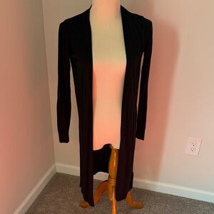 H&M Black Long Open-Front Cardigan